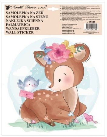 Samolepka na zeď barevná Srnka 30 x 42 cm