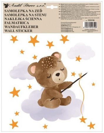 Samolepka na zeď barevná Medvídek 30 x 42 cm