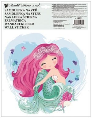 Samolepka na zeď barevná Mořská panna 30 x 42 cm