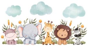 Samolepka na zeď barevná pruh Safari 32 x 60 cm