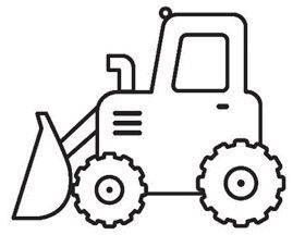 Závěsná sklíčka k vybarvení barvami na sklo cca 8 cm - 86. BULDOZER