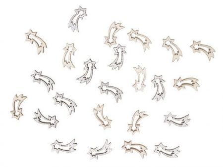 Komety dřevěné 2 cm, 24 ks v sáčku