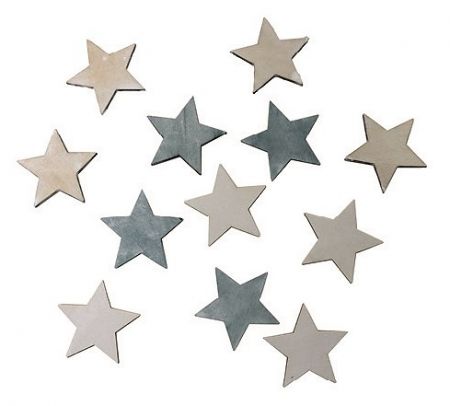 Hvězdy dřevěné 4 cm, 12 ks v sáčku