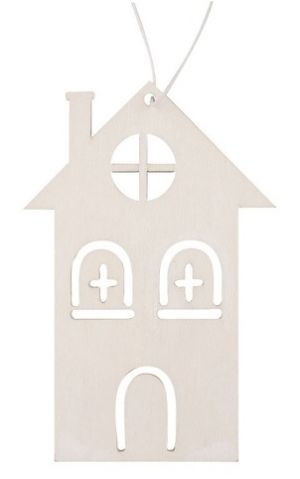 Domek dřevěný 6,5 x 10 x 0,3 cm bílý