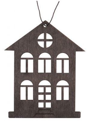 Domek dřevěný 10 x 12 x 0,3 cm černý