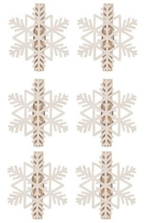 Vločky na kolíčku o 6 cm, 6 ks v sáčku