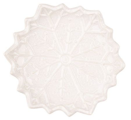 Dekorace vločka z keramiky 15 x 3 x 15 cm