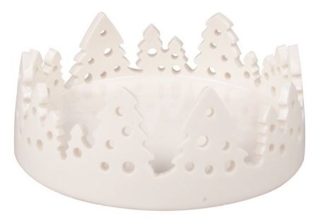 Dekorace z porcelánu se stromečky 10,5 x 4 x 10,5 cm