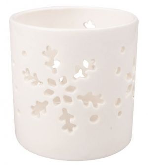 Svícen vločka z keramiky 7 x 7 cm