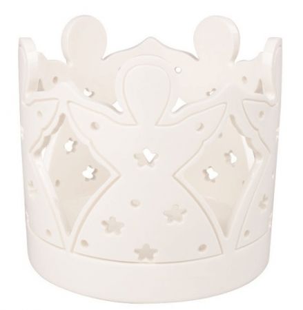 Svícen andílci porcelánový 10,5 x 10 x 10,5 cm