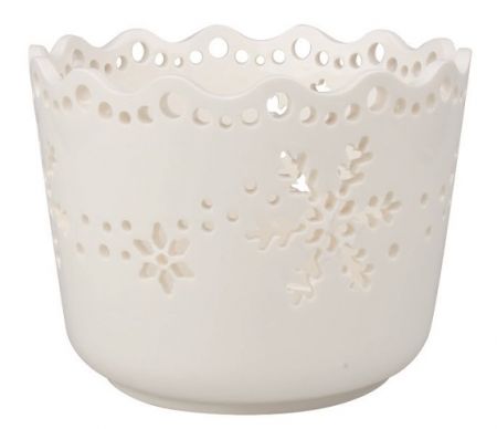 Květináč s vánočním dekorem z porcelánu 14 x 10,5 x 14 cm