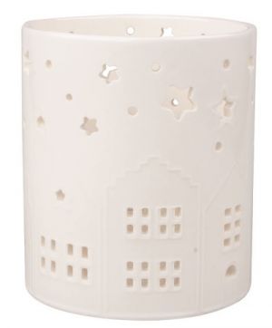 Svícen město porcelánový 10 x 11 x 10 cm