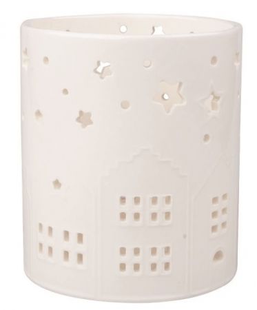 Svícen město porcelánový 10 x 11 x 10 cm