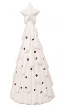 Zimní strom porcelánový s LED 8 x 16,5 x 6 cm