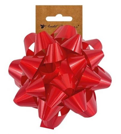 Rozeta dárková samolepicí červená 13 x 7 x 13 cm