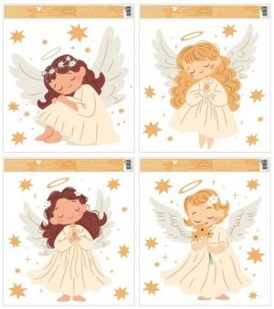 Okenní fólie Andělé 30 x 33,5 cm