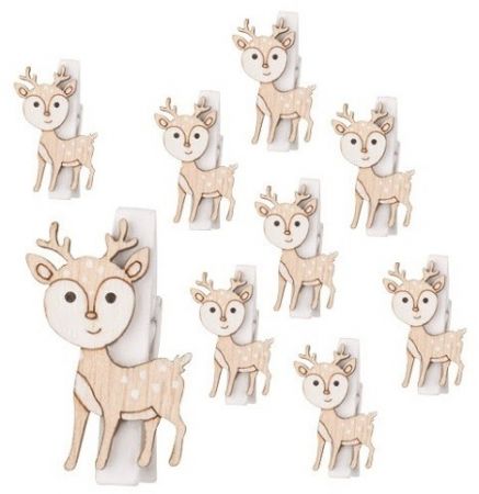 Sob dřevěný na kolíčku 2,5 x 4 x 0,3 cm, 9 ks v sáčku