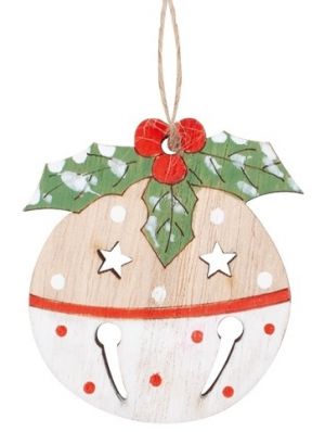 Rolnička dřevěná na zavěšení 5 x 5,5 x 0,5 cm, 2 ks v sáčku