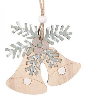 Zvonky dřevěné na zavěšení 9,5 x 9,5 x 0,5 cm