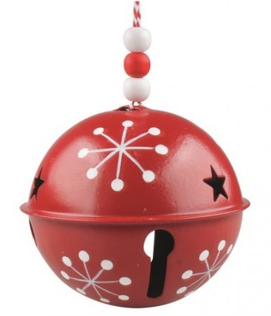 Rolnička kovová na zavěšení o 10 cm červená