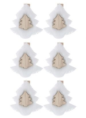 Stromky z filcu na kolíčku 4,5 x 4 x 0,5 cm, 6 ks v sáčku