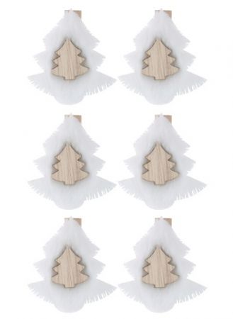 Stromky z filcu na kolíčku 4,5 x 4 x 0,5 cm, 6 ks v sáčku