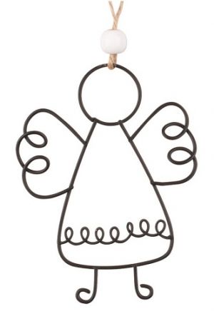 Anděl kovový na zavěšení 8 x 11 x 0,3 cm