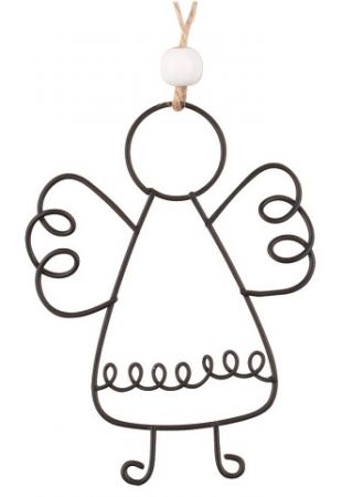 Anděl kovový na zavěšení 8 x 11 x 0,3 cm
