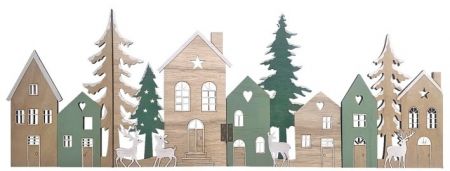 Dřevěné leporelo městečko na postavení 58 x 21 x 0,5 cm