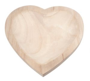 Dekorační mísa srdce dřevěné 23 x 4,5 x 23,5 cm