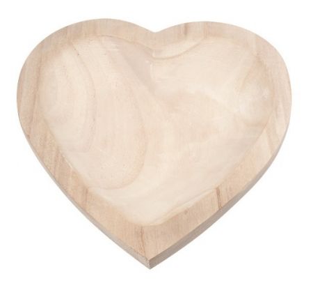 Dekorační mísa srdce dřevěné 23 x 4,5 x 23,5 cm