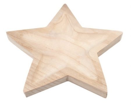Dekorační mísa hvězda dřevěná 25,5 x 4,5 x 25,5 cm