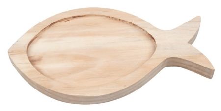 Dekorační podnos dřevěný, ryba 25 x 2 x 15 cm