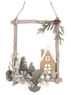 Dekorace ze dřeva na zavěšení 22 x 29 x 7 cm