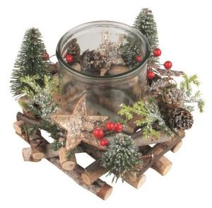 Svícen se šiškami o 19 x 15 cm