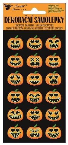 Samolepky dýně svíticí ve tmě 8 x 14,5 cm