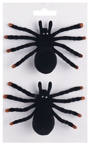 Pavouk na klipu černý 10 x 2 x 8 cm, 2 ks