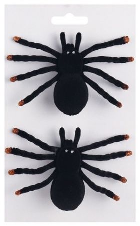 Pavouk na klipu černý 10 x 2 x 8 cm, 2 ks