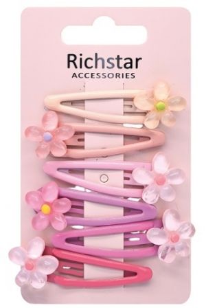 Sponky do vlasů s květinkou 5,5 x 2 x 1 cm, 6 ks
