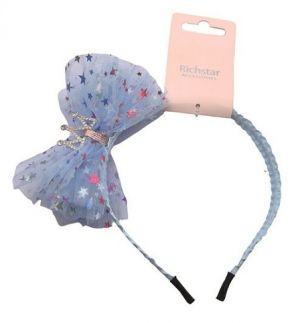 Čelenka do vlasů s korunkou modrá, obvod 37 cm