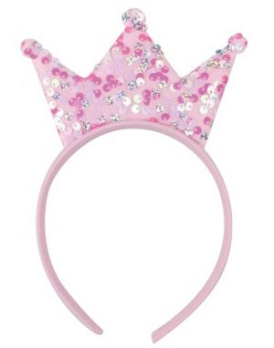 Čelenka do vlasů s flitry růžová, obvod 37 cm