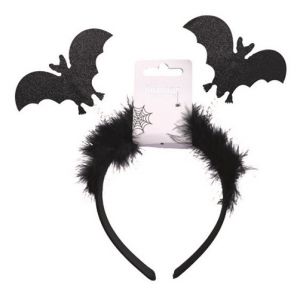 Čelenka do vlasů netopýři s peřím, obvod 37 cm