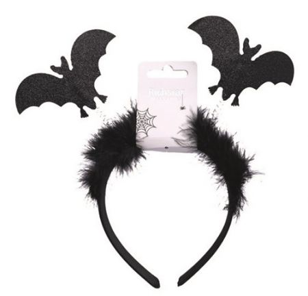 Čelenka do vlasů netopýři s peřím, obvod 37 cm 