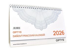 Kalendář stolní 2026, daňový, Optys / 24,6cm x 13,4cm / 516153A