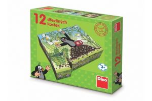 Kostky kubus Krtek a přátelé dřevo 12ks