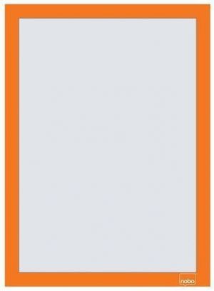 Rám na plakáty, oranžová, A4, nástěnný, plastový rám, 2 ks/balení, NOBO 1915695