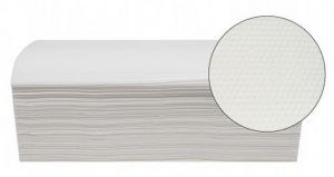 Papírové ručníky "Vella", bílá, 2-vrstvé, skládané V, 150 útržků, 23 x 25 cm, Kaczory 012