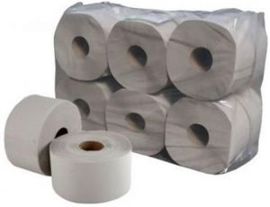 Toaletní papír, přírodní, 1-vrstvý, 130 m, průměr 19 cm, 12 rolí, Kaczory 046