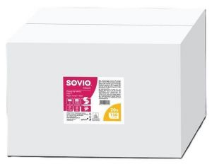 Papírové ručníky, bílá, 2-vrstvé, skládané V, 150 útržků, 21 x 23 cm, SOVIO PP21083