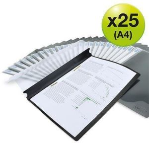 Desky s rychlovazačem "Eco", černá, PP, A4, 25 ks/balení, RAPESCO 1815